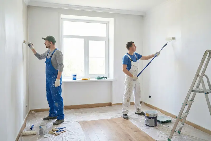 companeros pintores pintando paredes moyua